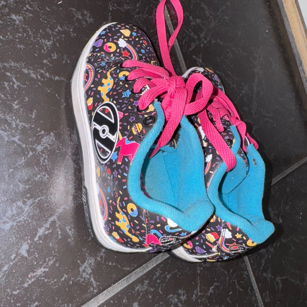 Colorful Kids Heeleys with Pink Laces